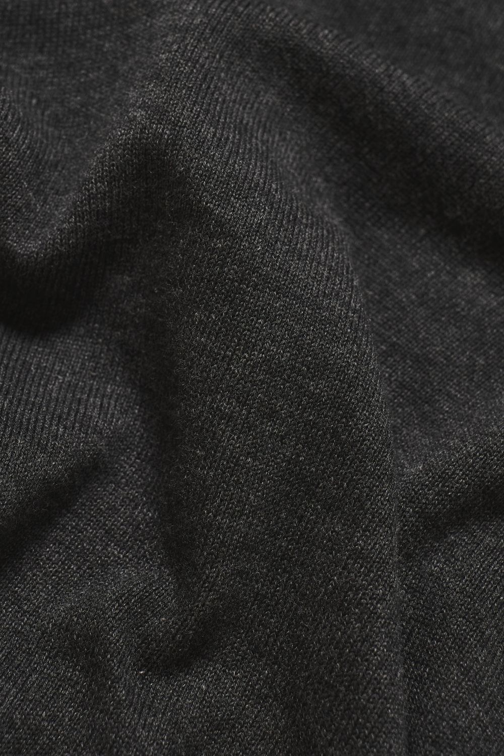 Pure Cotton Knitted Half Zip Neck Sweater in Anthracite