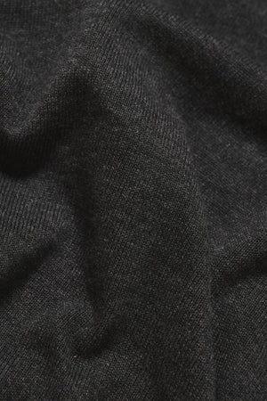 Pure Cotton Knitted Half Zip Neck Sweater in Anthracite