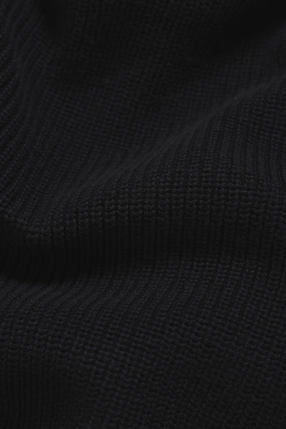Pure Cotton Knitted Textured Crew Neck Sweater in Black