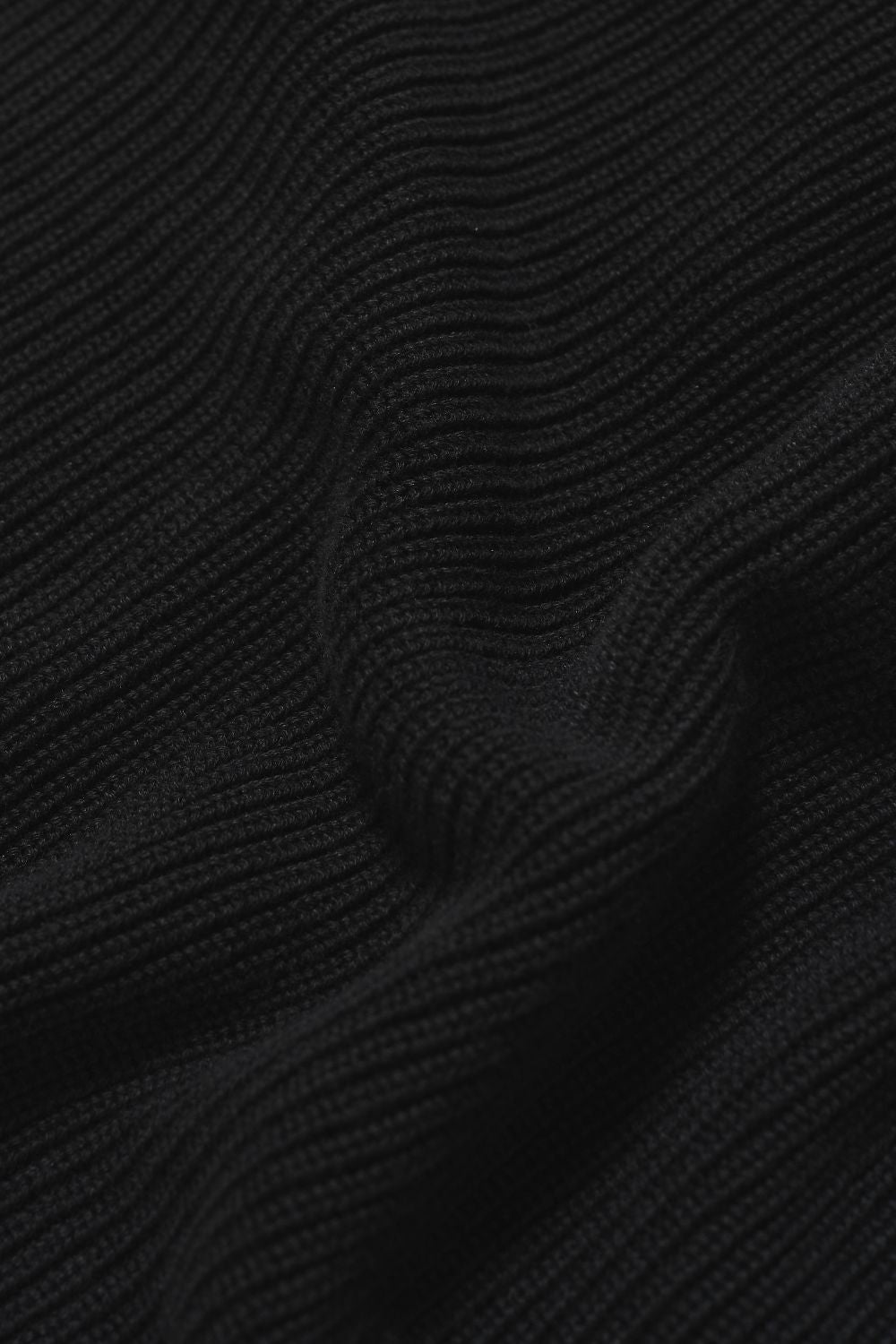 Pure Cotton Knitted Textured Crew Neck Sweater in Black