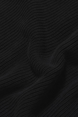 Pure Cotton Knitted Textured Crew Neck Sweater in Black
