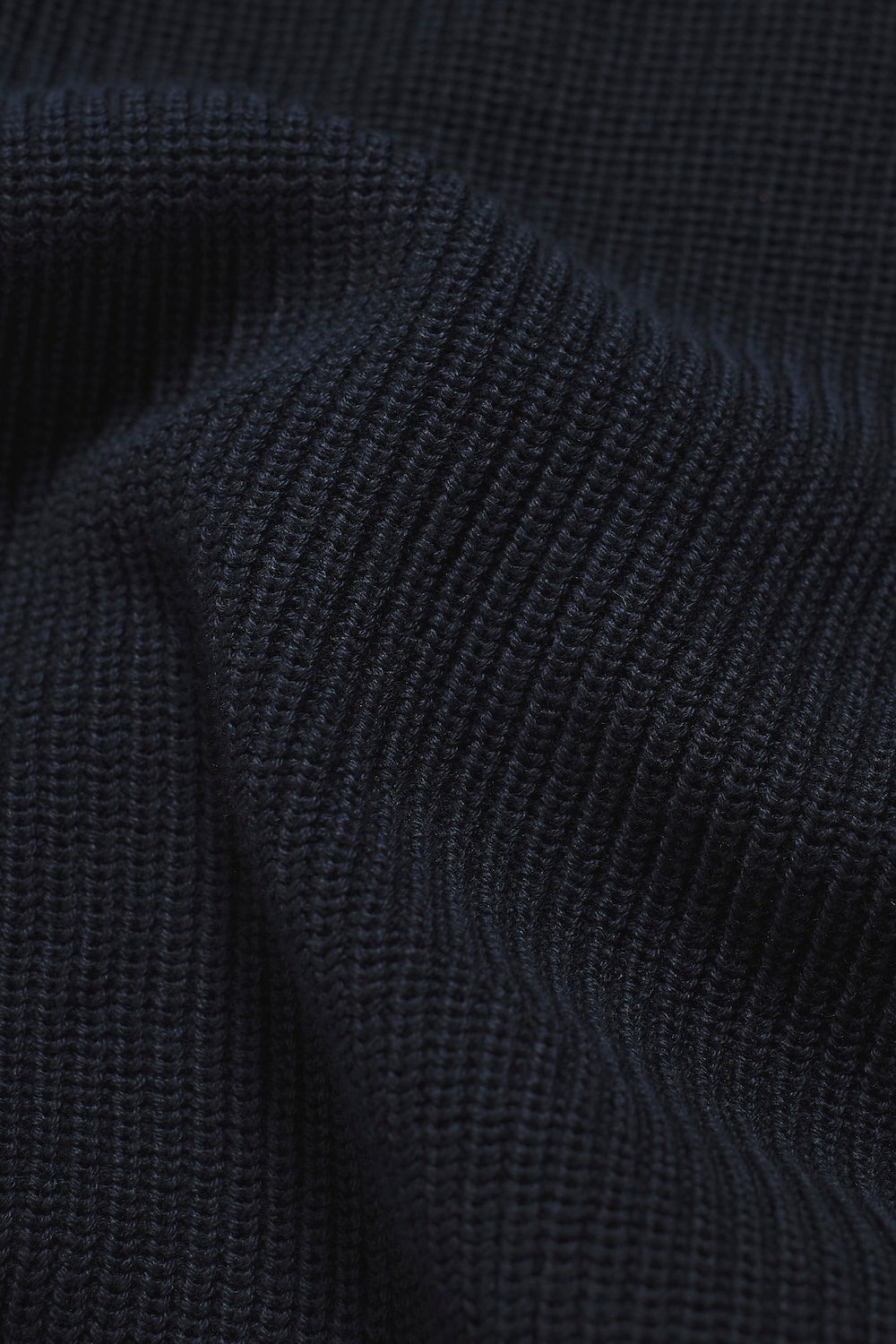 Pure Cotton Knitted Textured Crew Neck Sweater in Navy