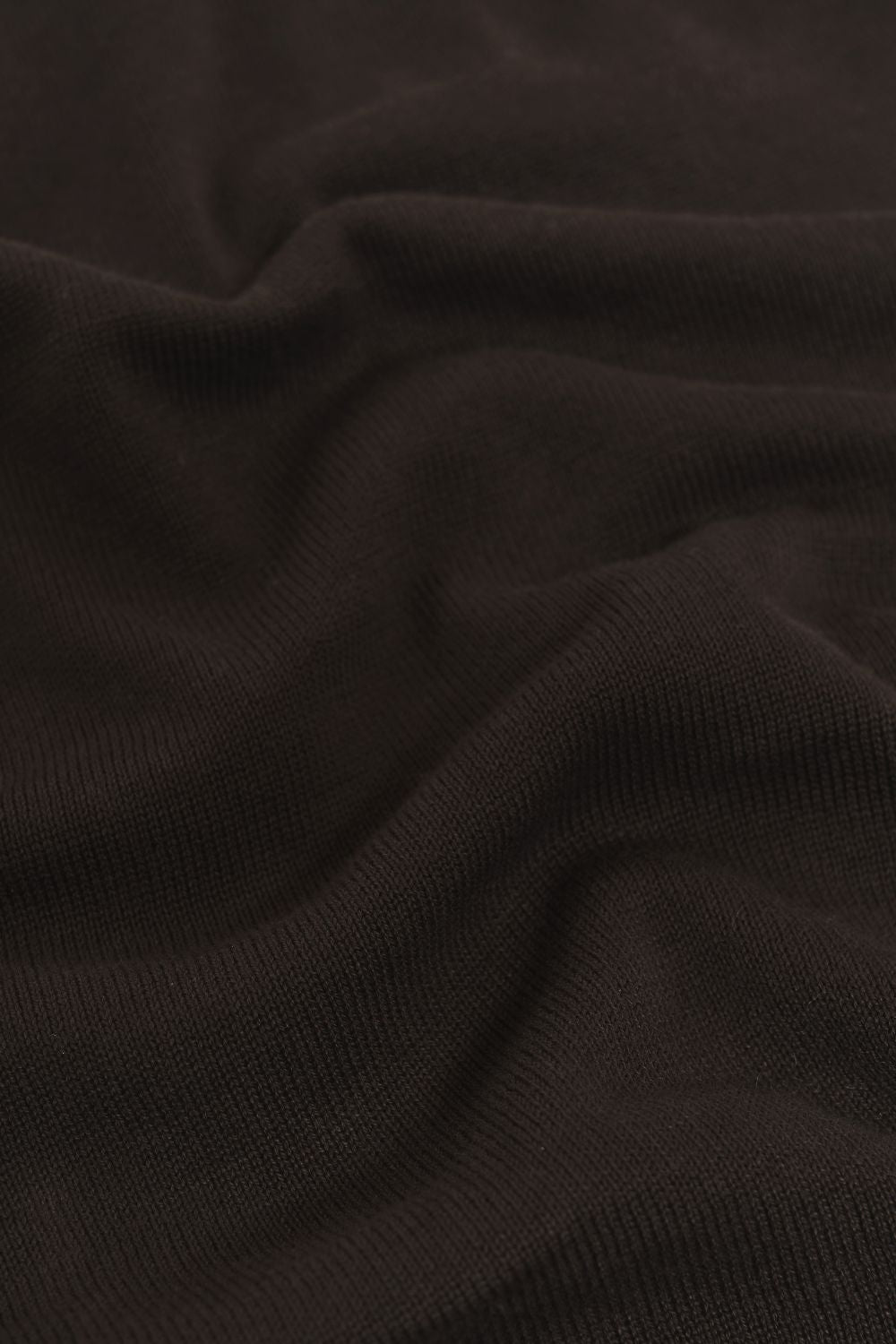 Pure Cotton Knitted Open Collar Polo Shirt in Chocolate