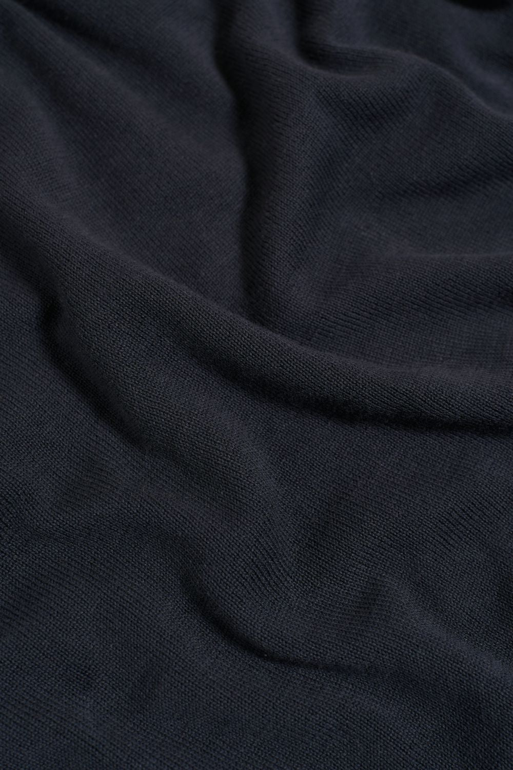 Pure Cotton Knitted Half Zip Neck Sweater in Navy