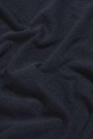Pure Cotton Knitted Open Collar Polo Shirt in Navy