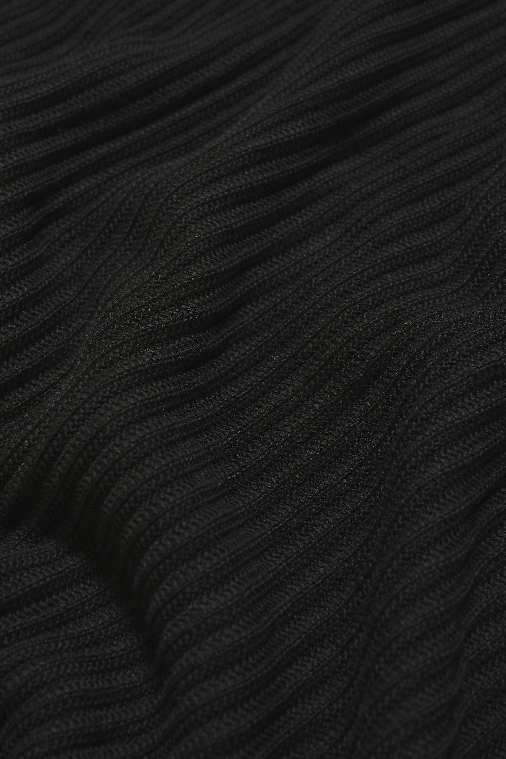 Textured Knitted Half Zip Neck Sweater in Black