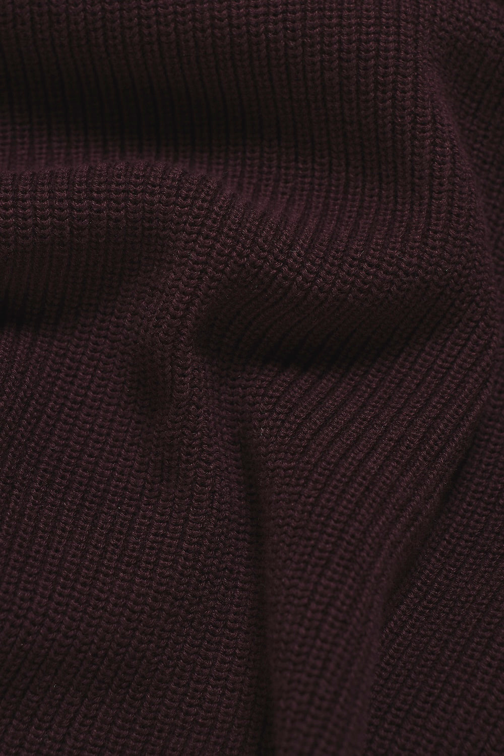 Pure Cotton Knitted Textured Crew Neck Sweater in Dark Bordeaux