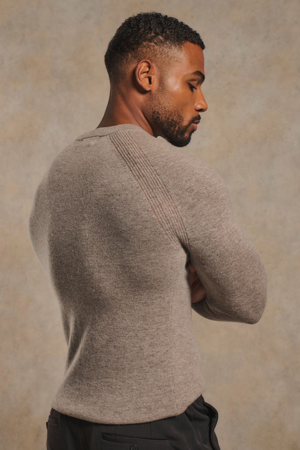 Cashemere Blend Crew Neck Sweater in Mink