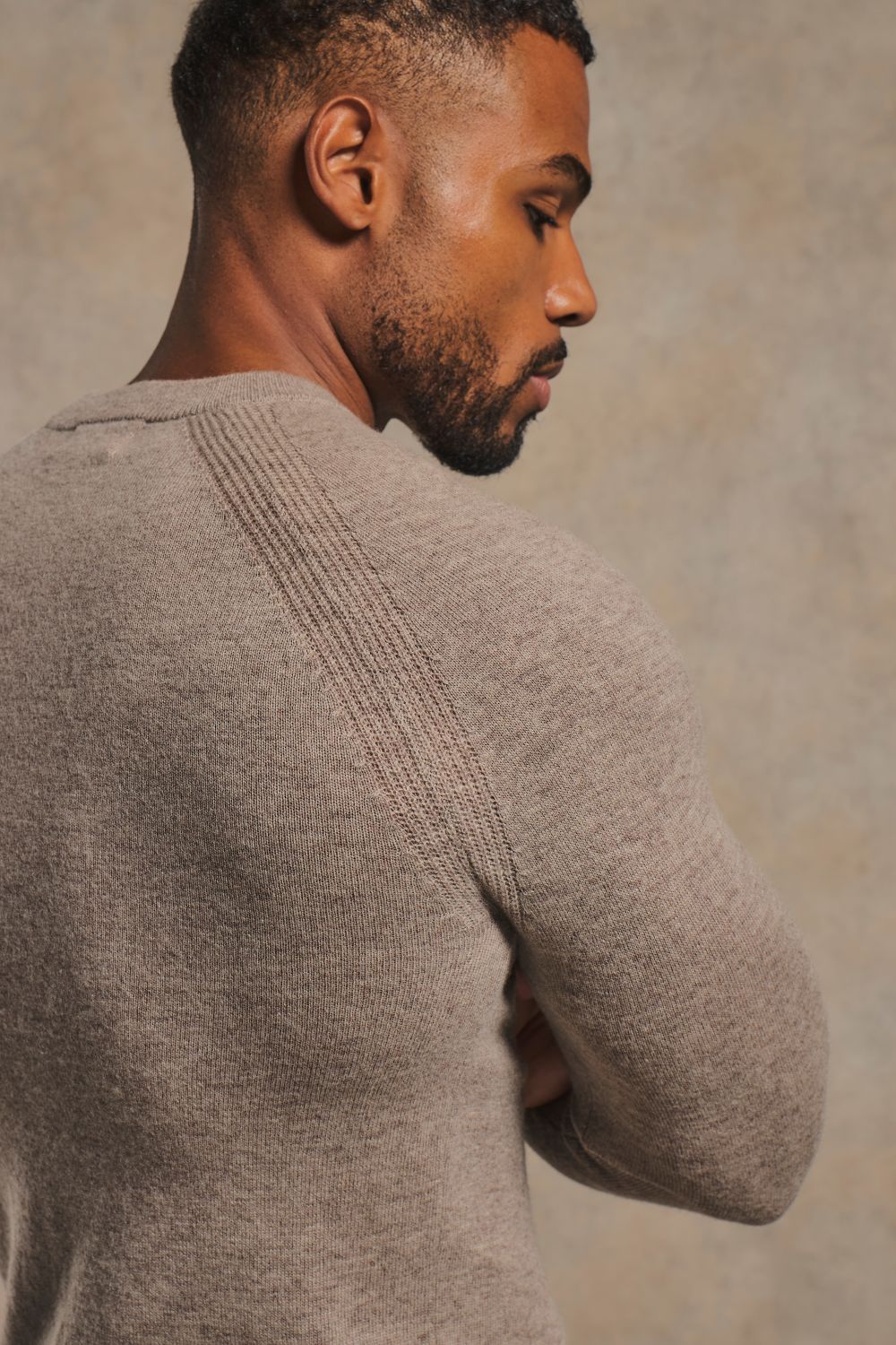 Cashemere Blend Crew Neck Sweater in Mink