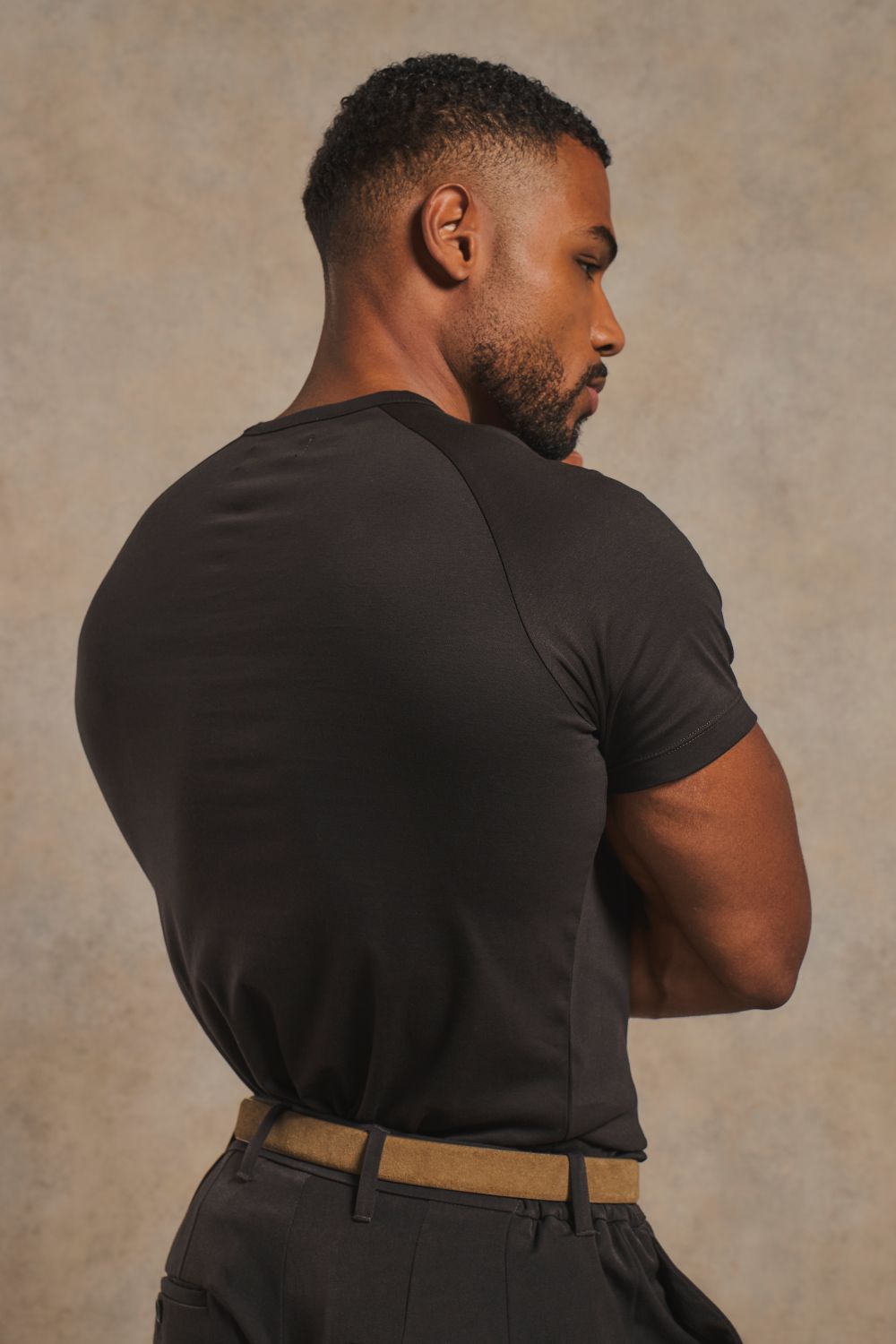 Mercerised Cotton T-Shirt in Chocolate