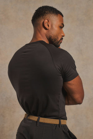 Mercerised Cotton T-Shirt in Chocolate