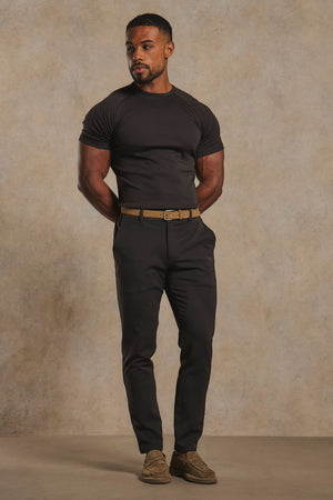 Mercerised Cotton T-Shirt in Chocolate