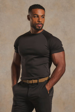 Mercerised Cotton T-Shirt in Chocolate