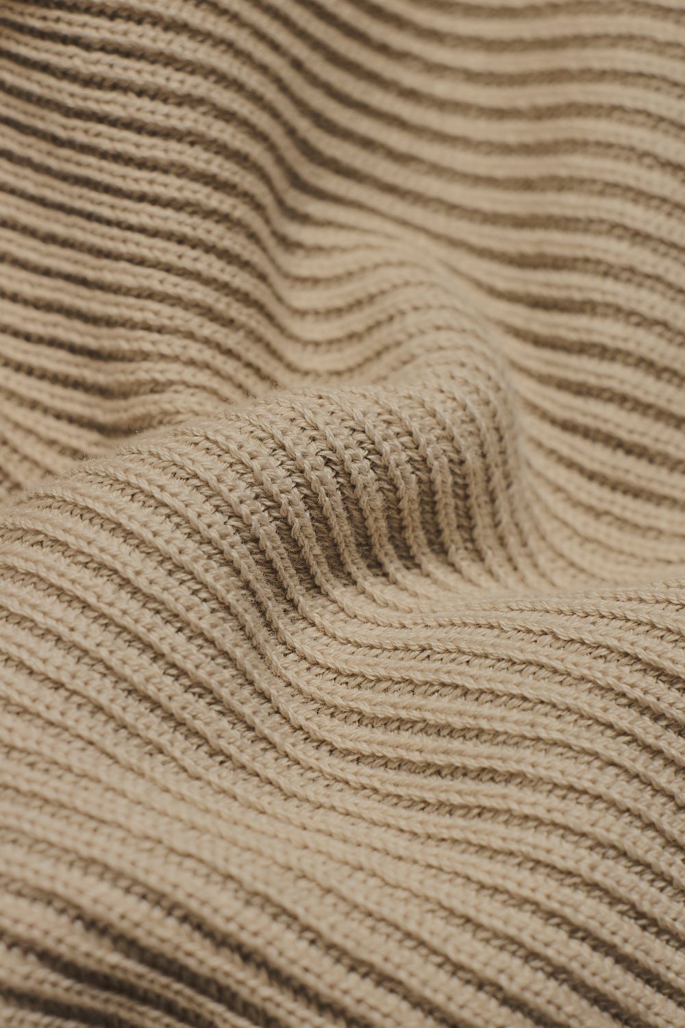 Cotton Textured Knitted Half Zip Polo Shirt in Neutral