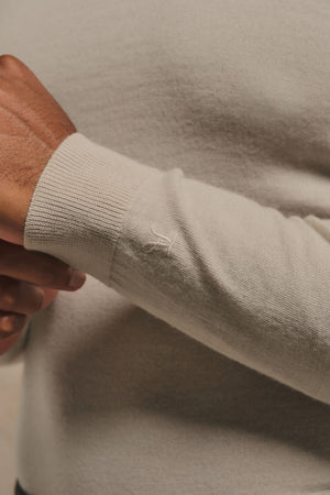 Extra Fine Merino Wool Polo Shirt in Ecru