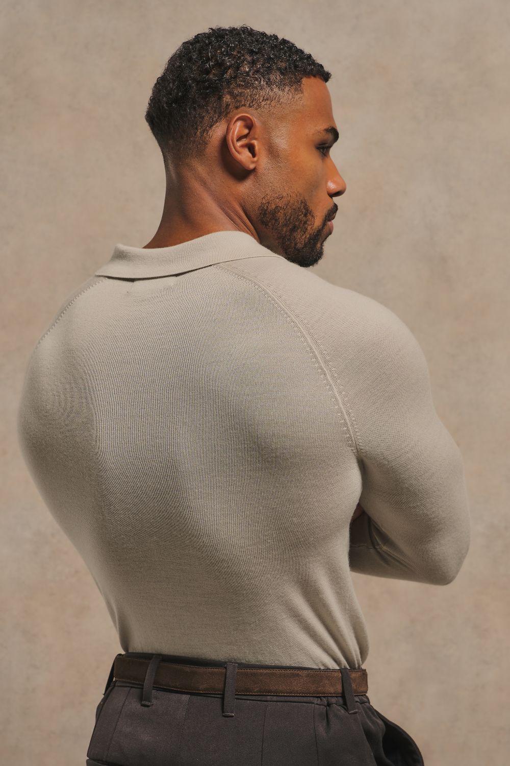 Extra Fine Merino Wool Polo Shirt in Ecru