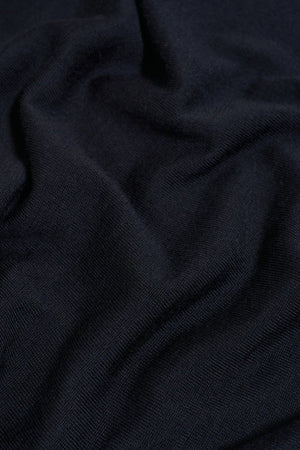 Extra Fine Merino Wool Crew Neck Sweater in Navy
