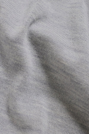 Extra Fine Merino Wool Crew Neck Sweater in Silver Grey Marl