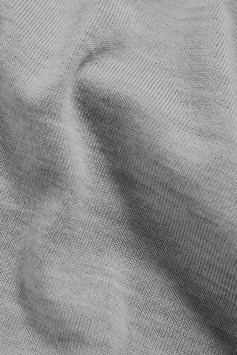 Extra Fine Merino Wool Crew Neck Sweater in Silver Grey Marl