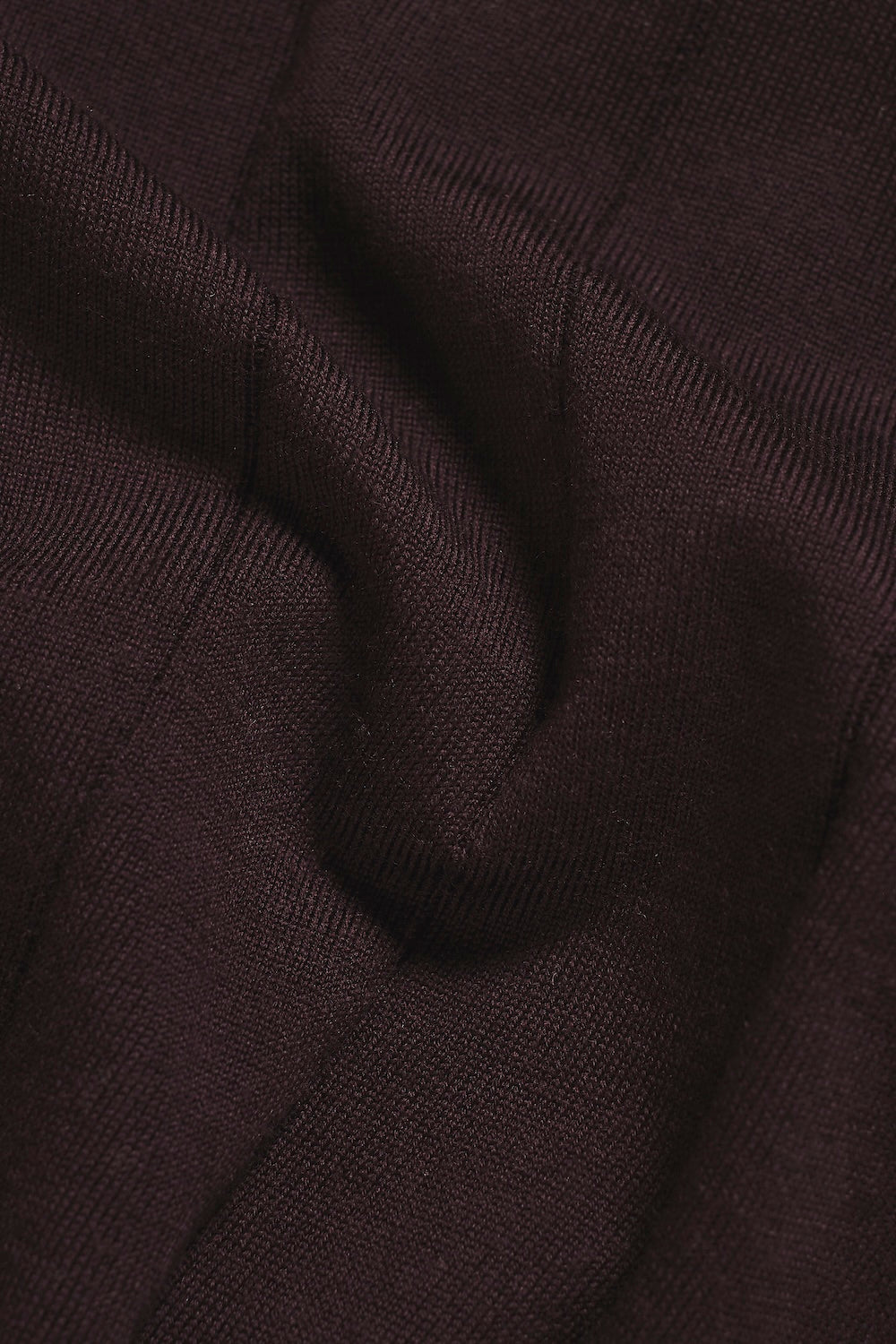 Extra Fine Merino Wool Ribbed Half Zip Neck Sweater in Dark Bordeaux