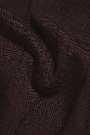 Extra Fine Merino Wool Ribbed Half Zip Neck Sweater in Dark Bordeaux