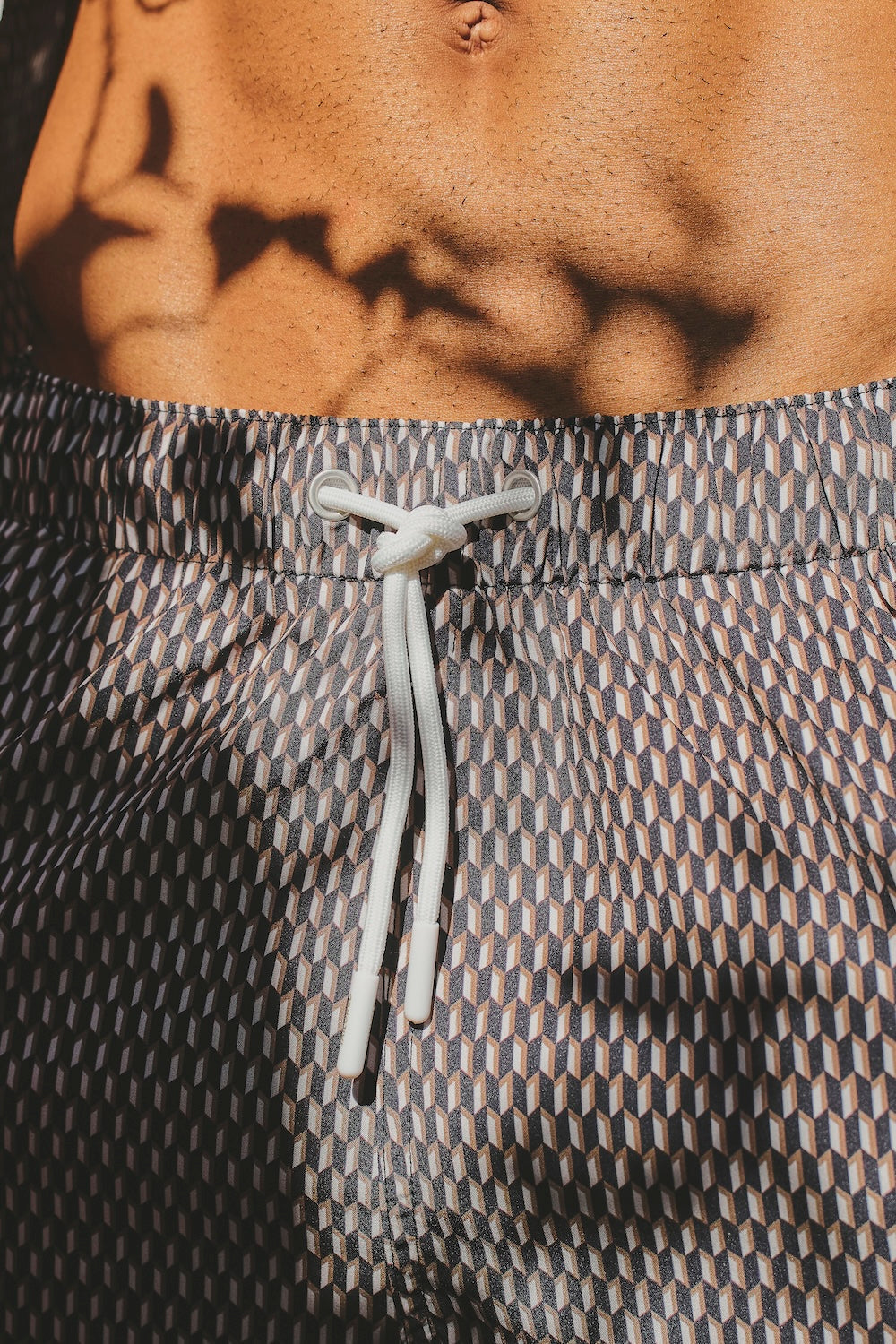 Quick Dry Printed Micro Geo Swim Shorts in Black - TAILORED ATHLETE - USA