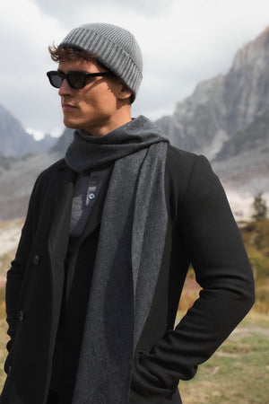 Double Breasted Peacoat in Black
