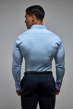 Performance Business Shirt in Blue/White Bengal Stripe - TAILORED ATHLETE - USA