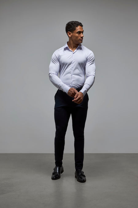 Performance Business Shirt in Lilac/White Bengal Stripe - TAILORED ATHLETE - USA