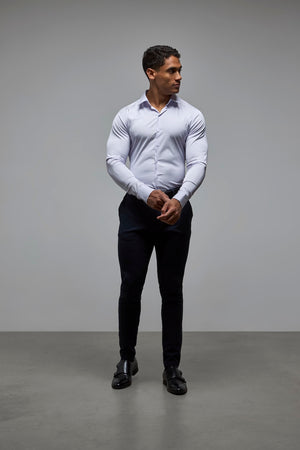 Performance Business Shirt in Lilac/White Bengal Stripe - TAILORED ATHLETE - USA