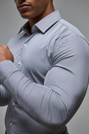 Performance Business Shirt in Navy/White Bengal Stripe - TAILORED ATHLETE - USA