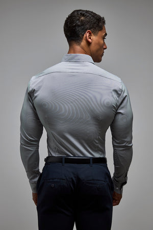 Performance Business Shirt in Navy/White Bengal Stripe - TAILORED ATHLETE - USA