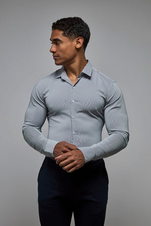 Performance Business Shirt in Navy/White Bengal Stripe - TAILORED ATHLETE - USA