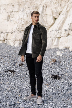 Cord Overshirt in Olive Green - TAILORED ATHLETE - USA