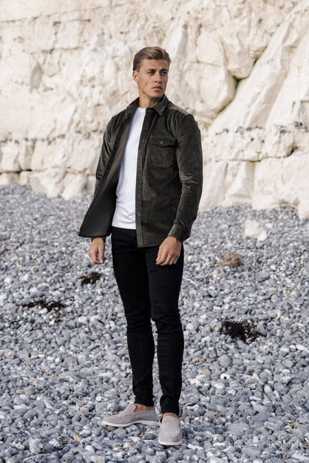 Cord Overshirt in Olive Green - TAILORED ATHLETE - USA