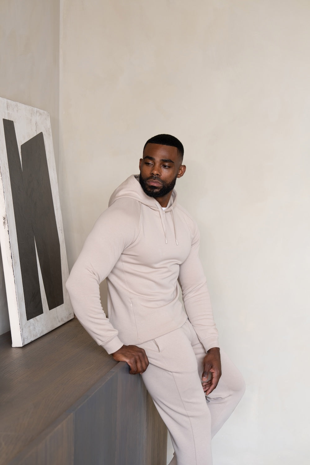 Interlock Hoodie Sweat in Stone - TAILORED ATHLETE - USA