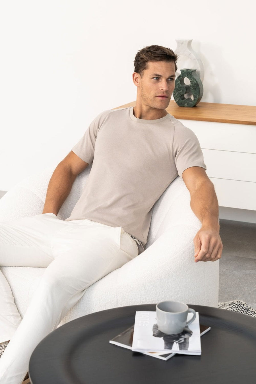 Knit Look T-Shirt in Stone - TAILORED ATHLETE - USA