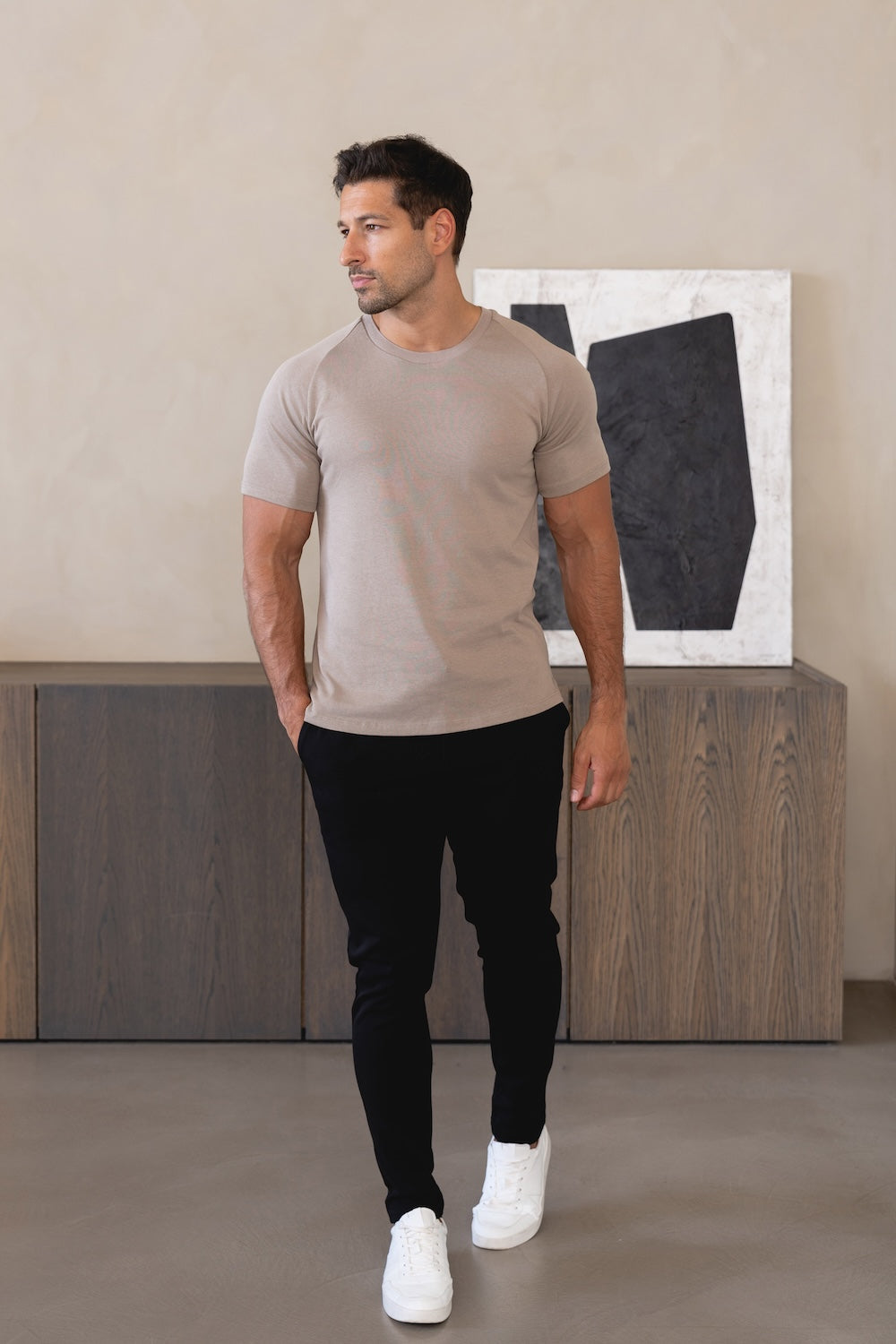 Knit Look T-Shirt in Mole - TAILORED ATHLETE - USA