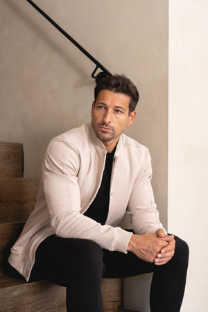 Jersey Bomber Jacket in Stone - TAILORED ATHLETE - USA