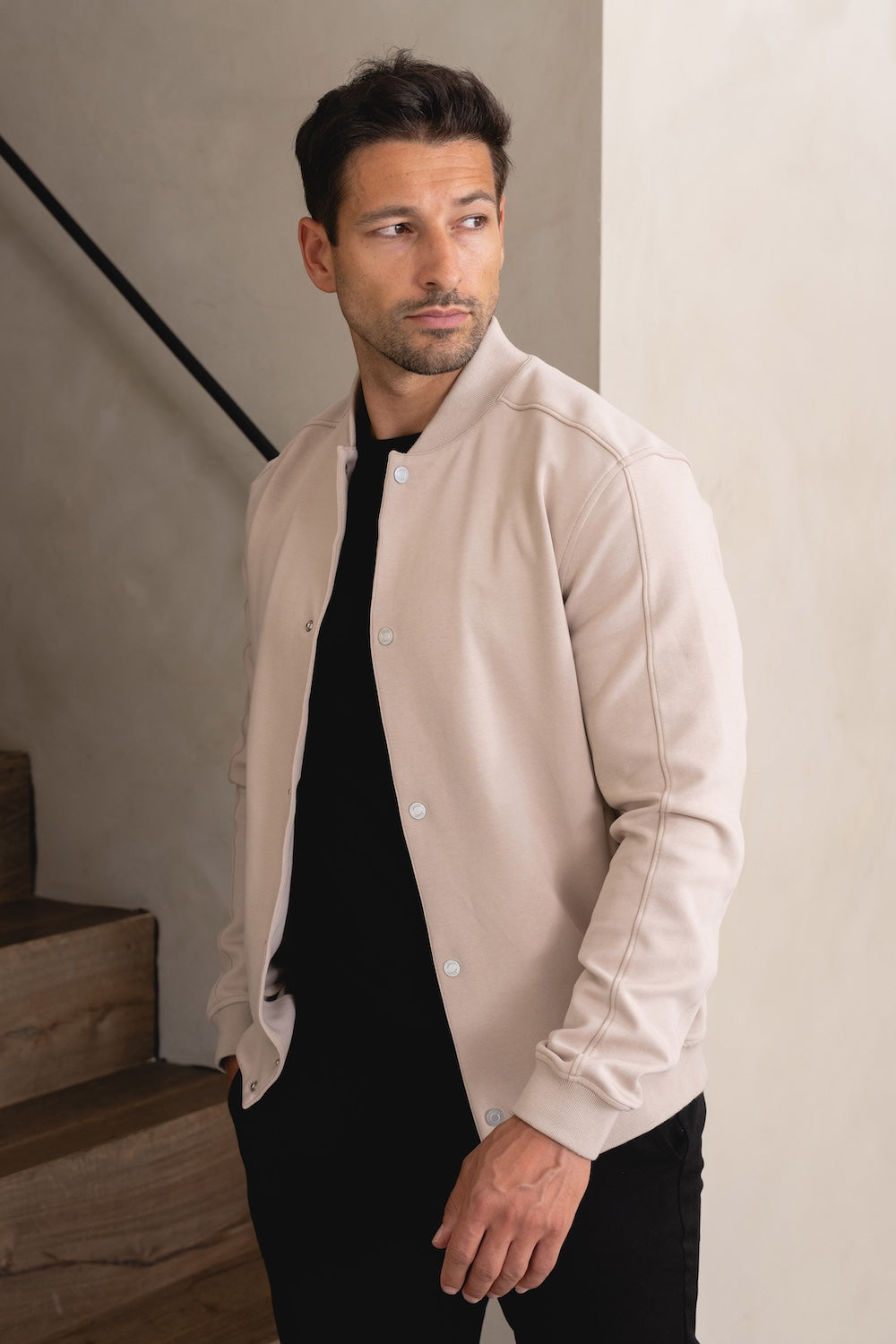 Jersey Bomber Jacket in Stone - TAILORED ATHLETE - USA