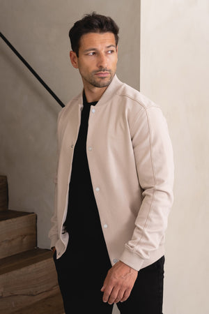 Jersey Bomber Jacket in Stone - TAILORED ATHLETE - USA