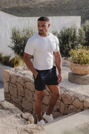 Athletic Fit Stretch Drawstring Chino Short 5" in Navy - TAILORED ATHLETE - USA
