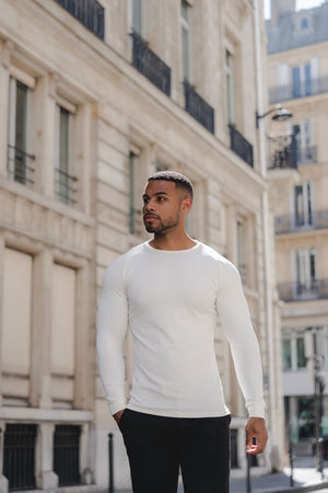 Textured Fashion T-Shirt in Winter White - TAILORED ATHLETE - USA