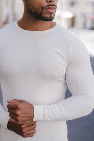 Textured Fashion T-Shirt in Winter White - TAILORED ATHLETE - USA