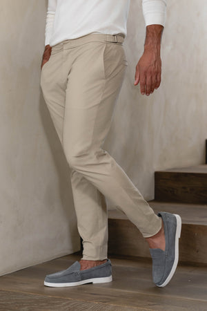 Smart Chino Side Adjuster Pants in Stone - TAILORED ATHLETE - USA