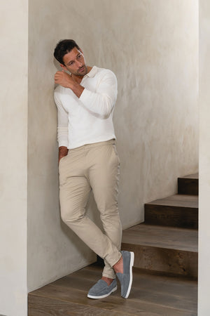 Smart Chino Side Adjuster Pants in Stone - TAILORED ATHLETE - USA