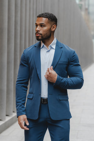 True Muscle Fit Tech Suit Jacket In Navy - TAILORED ATHLETE - USA