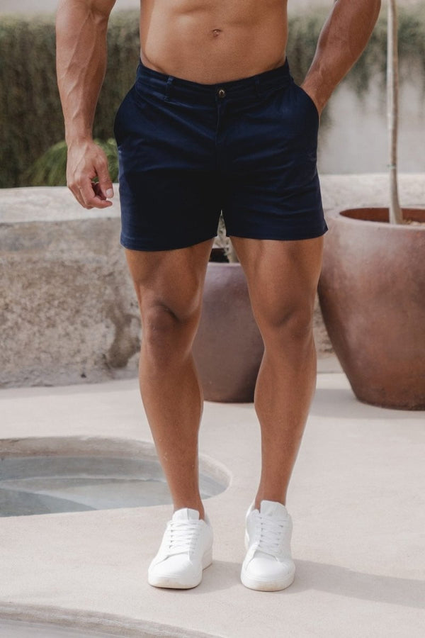 Athletic Fit Chino Shorts 5" in Navy