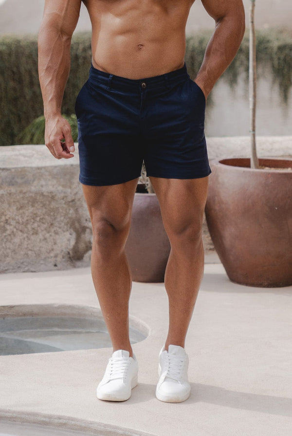 Athletic Fit Chino Shorts 5" in Navy