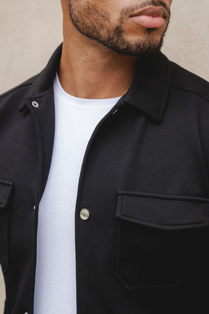 Jersey Shacket in Black - TAILORED ATHLETE - USA